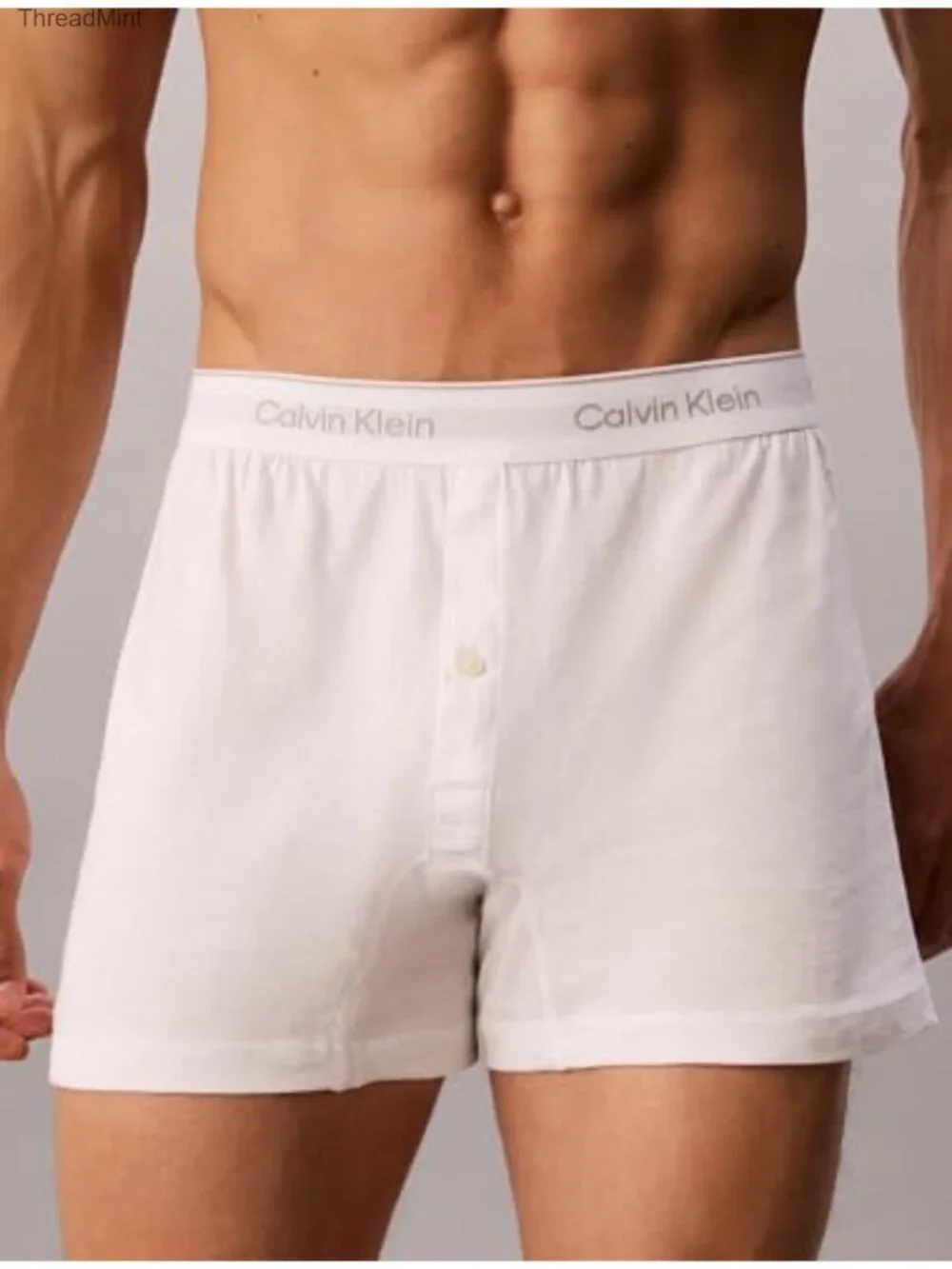 Men's Cotton Knit Boxer 3-Pack Breathable Button Fly Straight Leg